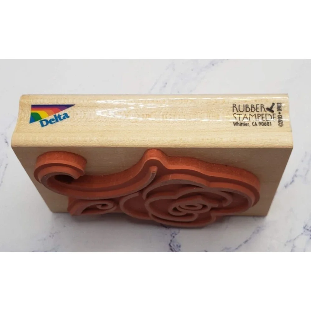Romantic Rose Drawn Flower Rubber Stampede Wood Mounted Stamp 3554F Stoked Rose